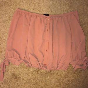 Rose pink cropped blouse